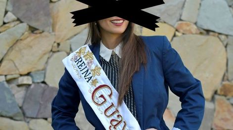 Los Andes | La reina blue de Guaymallén, Julieta Lonigro, con el rostro tapado.