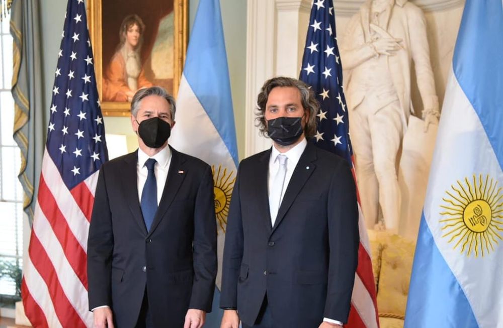 Cancilleres Antony Blinken y Santiago Cafiero