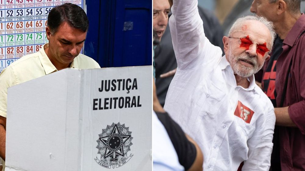 Lula y Flávio Bolsonaro votaron este domingo, durante en la segunda vuelta de las elecciones presidenciales en Brasil.