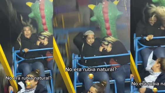 En el video podemos escuchar el audio de “Atrapada”, que hace referencia a que la mujer no era rubia natural, sino que utilizaba una peluca para simular tener ese color. Foto: Captura video.