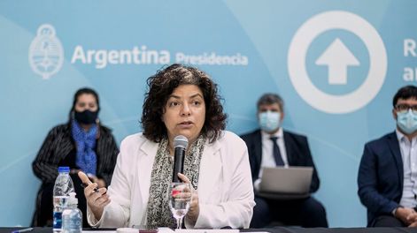 Los Andes | La ministra nacional, Carla Vizzotti, lideró la reunión con todas las provincias y luego la conferencia de prensa. / Gentileza: Presidencia de la Nación.