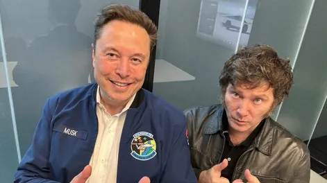 Javier Milei junto a Elon Musk
