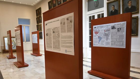 La muestra con las tapas de Diario Los Andes durante el conflicto por la recuperación de las islas, se habilitará este martes en el Salón de los Pasos Perdidos.Foto:José Gutierrez / Los Andes