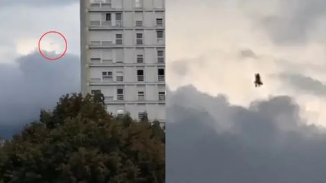Captan en Francia una extraña figura flotando en el cielo y desatan teorías sobre una posible bruja