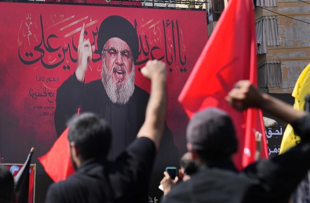El líder de Hezbolá, Hasán Nasrala, aregando a sus seguidores contra el pueblo de Israel, en una imagen de archivo. Las convocatorias son asiduas en Líbano, a la vez que el país se cae a pedazos y el hambre se extiende entre los civiles que ya no tienen dónde trabajar.