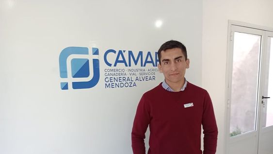 Gonzalo Marcolini es el nuevo presidente del área Joven de la Cámara de Comercio, Industria, Agricultura y Ganadería de General Alvear. Foto: Gentileza