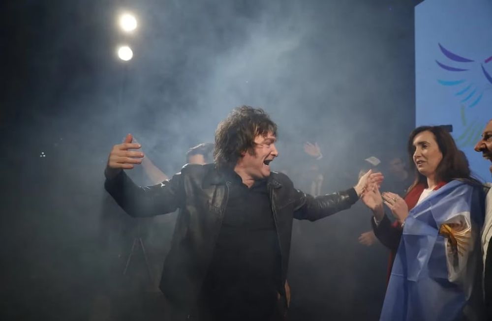 Javier Milei durante el cierre de campaña en septiembre 2021.