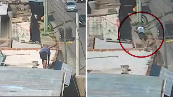 Un albañil tocó un cable de alta tensión y cayó inconsciente desde un segundo piso. Un albañil tocó un cable de alta tensión y cayó inconsciente desde un segundo piso.