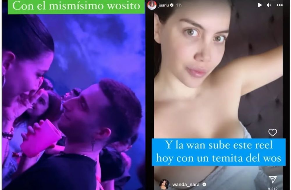 Wanda Nara y Wos estuvieron muy cerca en un evento. Después la mediática subió una sugestiva publicación con música del rapero. Gentileza: TN.