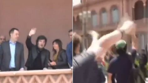 Los Andes | En su cumpleaños, Milei salió al balcón de Casa Rosada y la pasó mal con los estudiantes universitarios (Captura LN+)