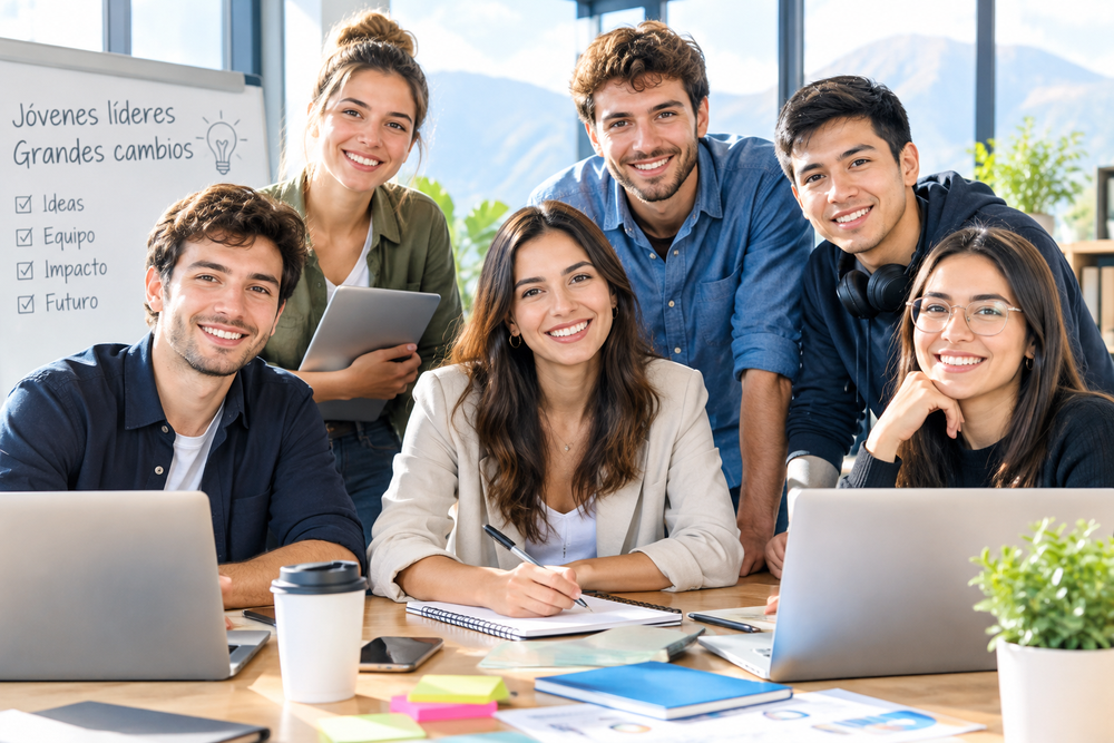 Cambios. El liderazgo juvenil se construye a través de la colaboración, la creatividad y el compromiso con un futuro compartido. En las organizaciones, potenciar sus capacidades implica crear espacios para que el talento individual se convierta en impacto colectivo. (Imagen generada con IA).