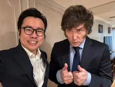 Javier Milei con el CEO de Kip Protocol, la empresa a cargo de $LIBRA.