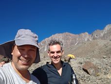 Fernando Reto (derecha) y su compañero de excursión, Samuel Solanilla