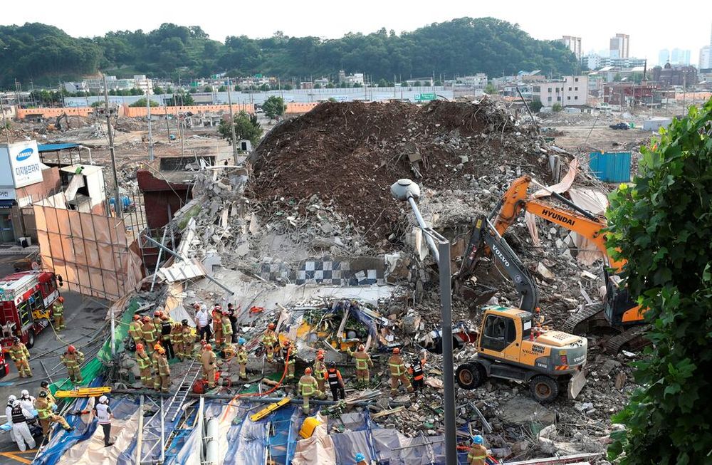 Edificio derrumbado en Gwangju - AP