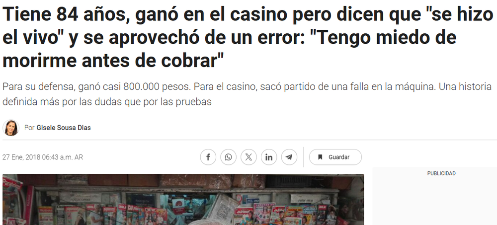 El hombre que ganó 200 millones de pesos en el casino y lo perdió todo, hasta su familia
