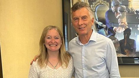Hebe Casado y Mauricio Macri.