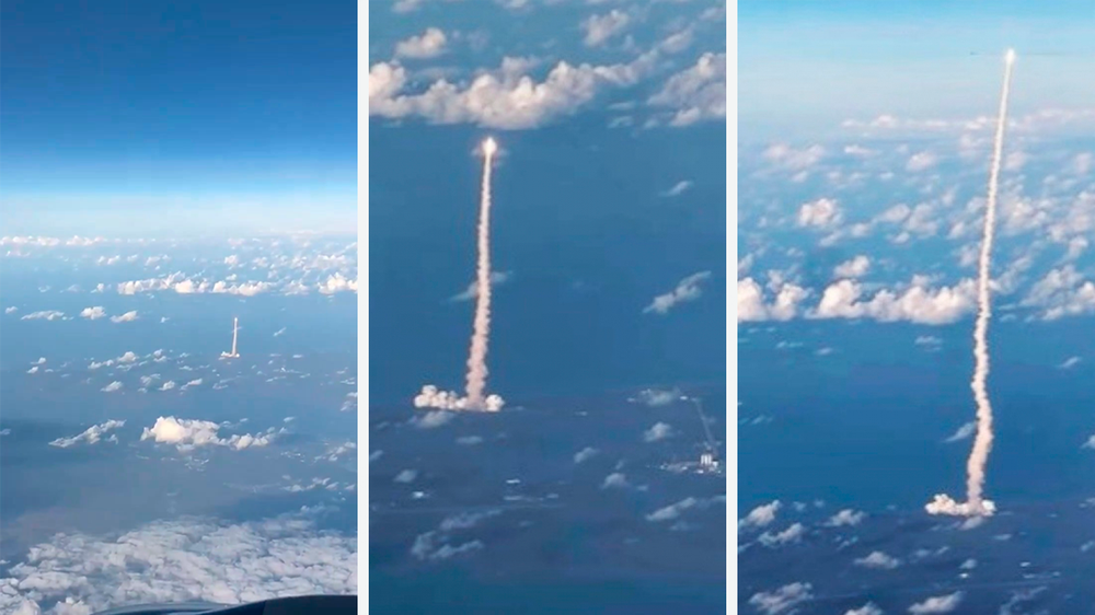 Pasajeros filmaron desde el aire el lanzamiento de la misión Artemis II.