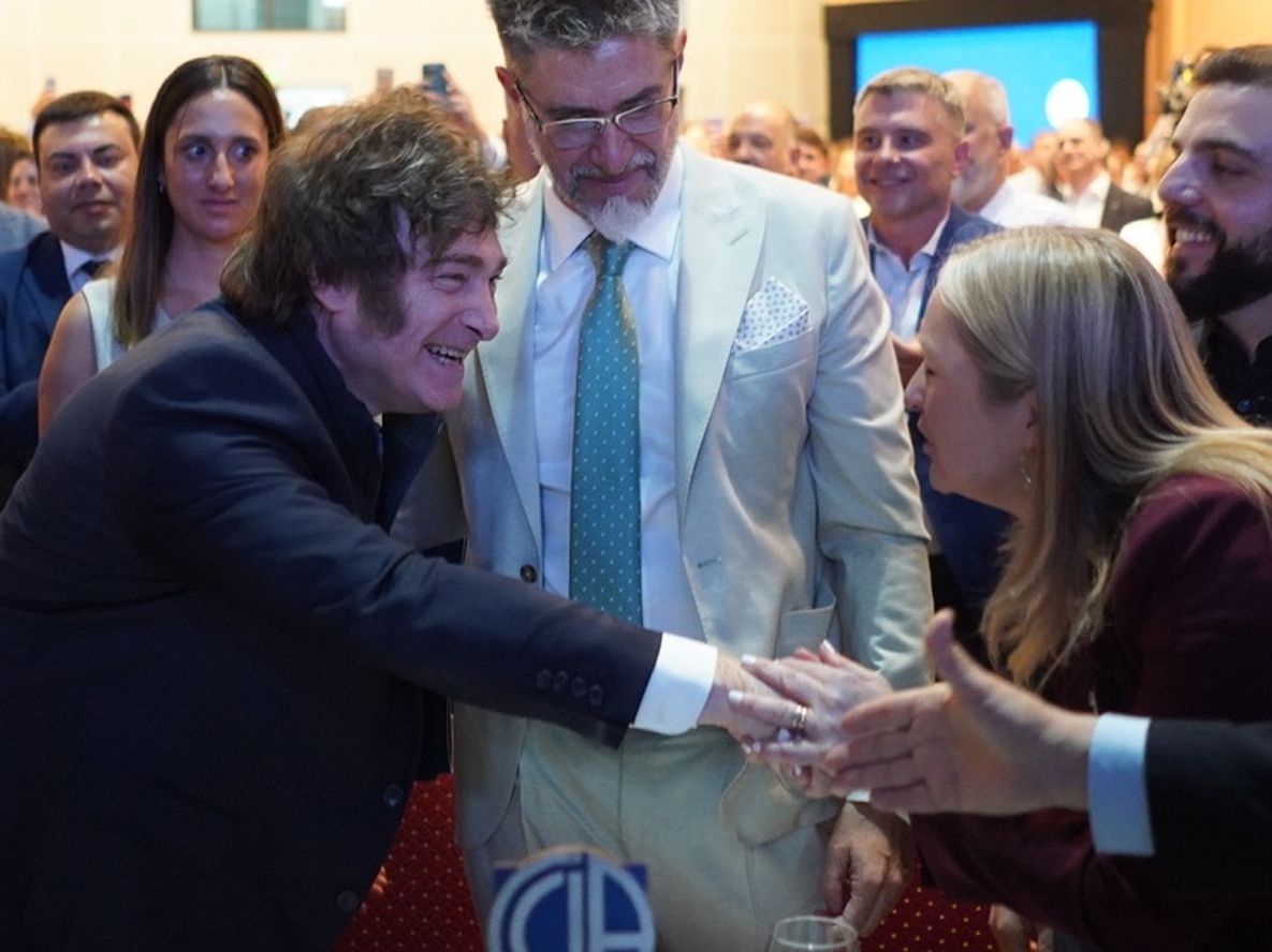 El presidente Javier Milei y la vicegobernadora Hebe Casado, en la última visita del líder libertario a Mendoza