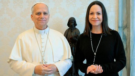 María Corina Machado se reunió con el papa León XIV en el Vaticano.