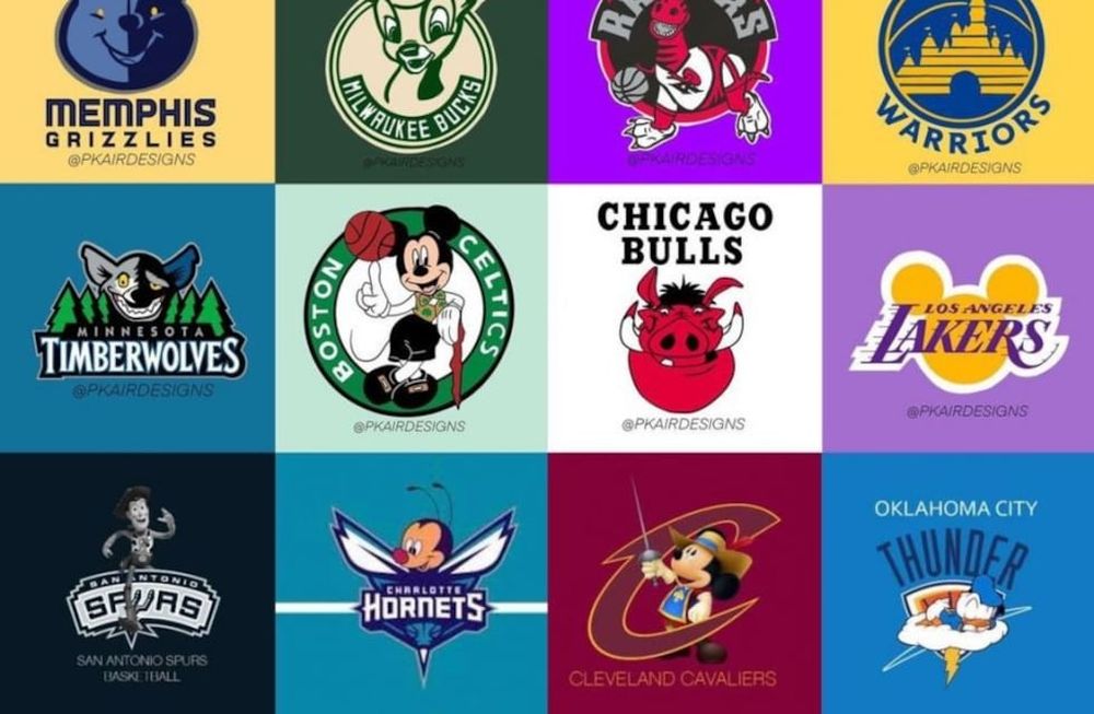 Debido a su desembarco a los estudios de de Walt Disney, diseñadores independientes, crearon los nuevos logos de los equipos con personajes históricos.