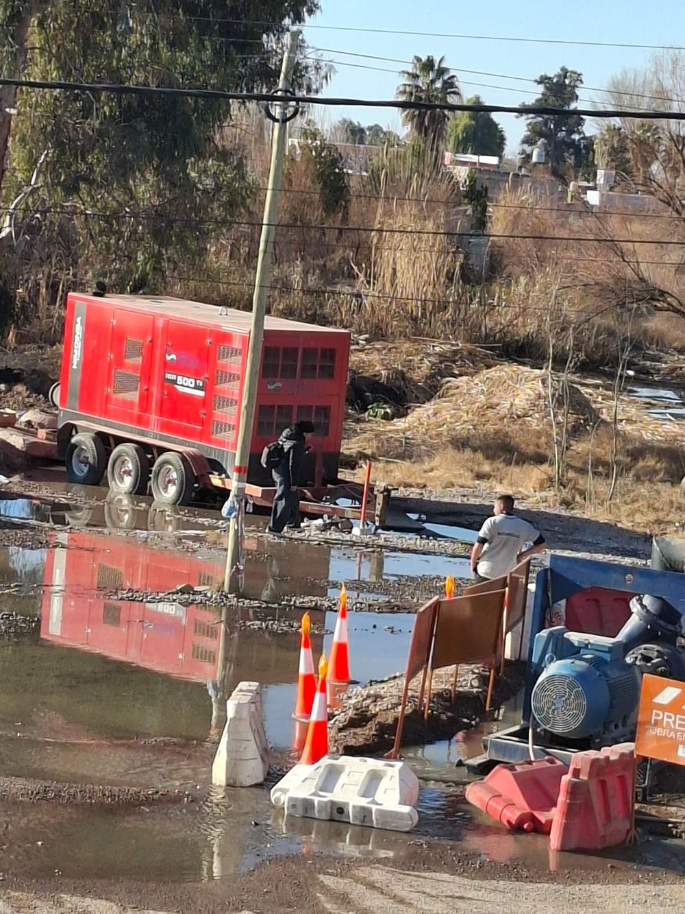 Derrame cloacal en Corralitos. Foto: Gentileza