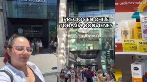 Los Andes | Una influencer argentina analizó precios en Chile y se volvió viral. Captura: TikTok / @jefadelahorro