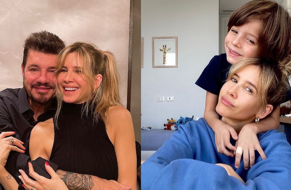 Guillermina Valdés, junto a Marcelo Tinelli y su hijo Lorenzo.