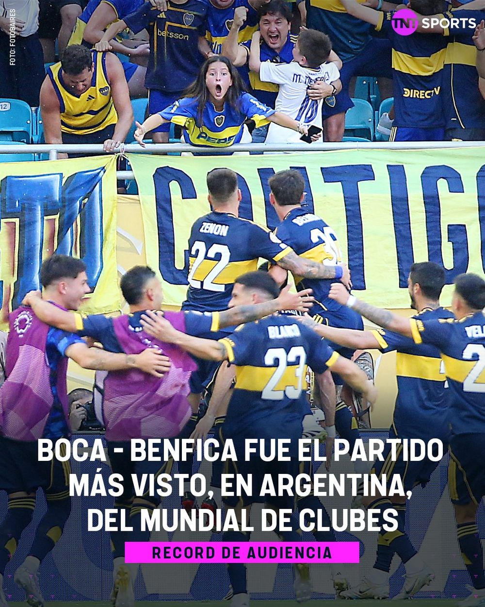 La Federaci&oacute;n Internacional de F&uacute;tbol Asociaci&oacute;n destac&oacute; que Boca no solo cop&oacute; las tribunas en Estados Unidos, sino que tambi&eacute;n bati&oacute; r&eacute;cords de audiencia televisiva en Argentina durante el certamen que se disput&oacute; en Estados Unidos.