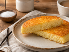 pan de vainilla hecho en sarten en 5 minutos, ideal para el cafe con leche de la manana