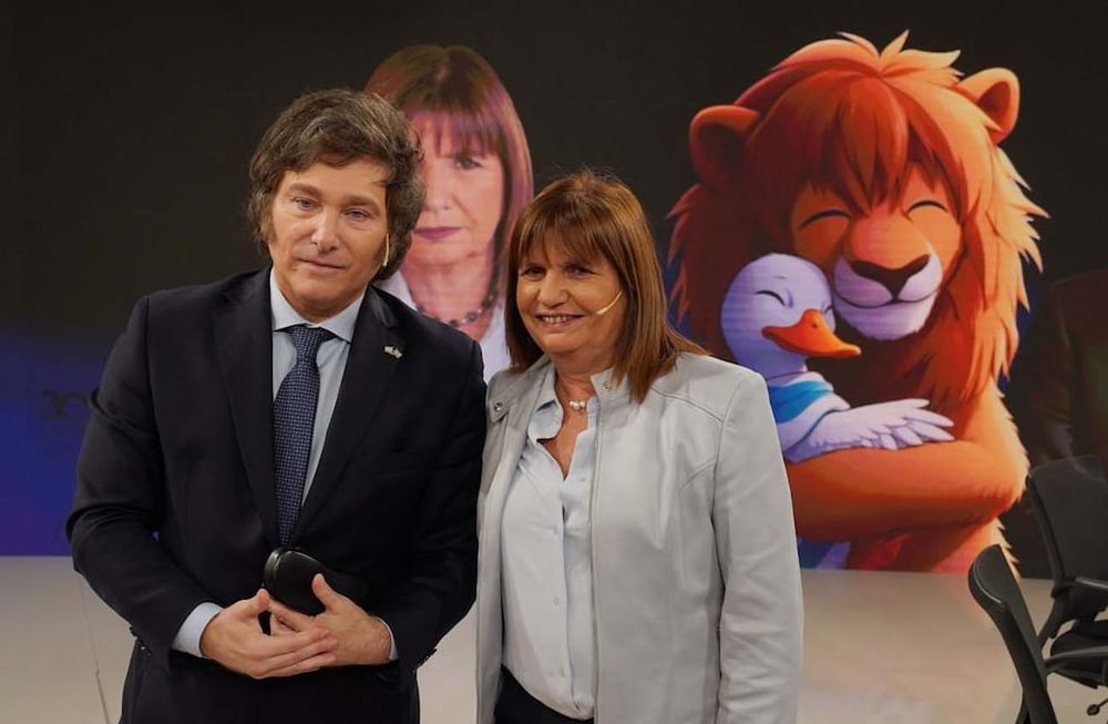 Milei y Bullrich en el programa a Dos Voces (Clarín)