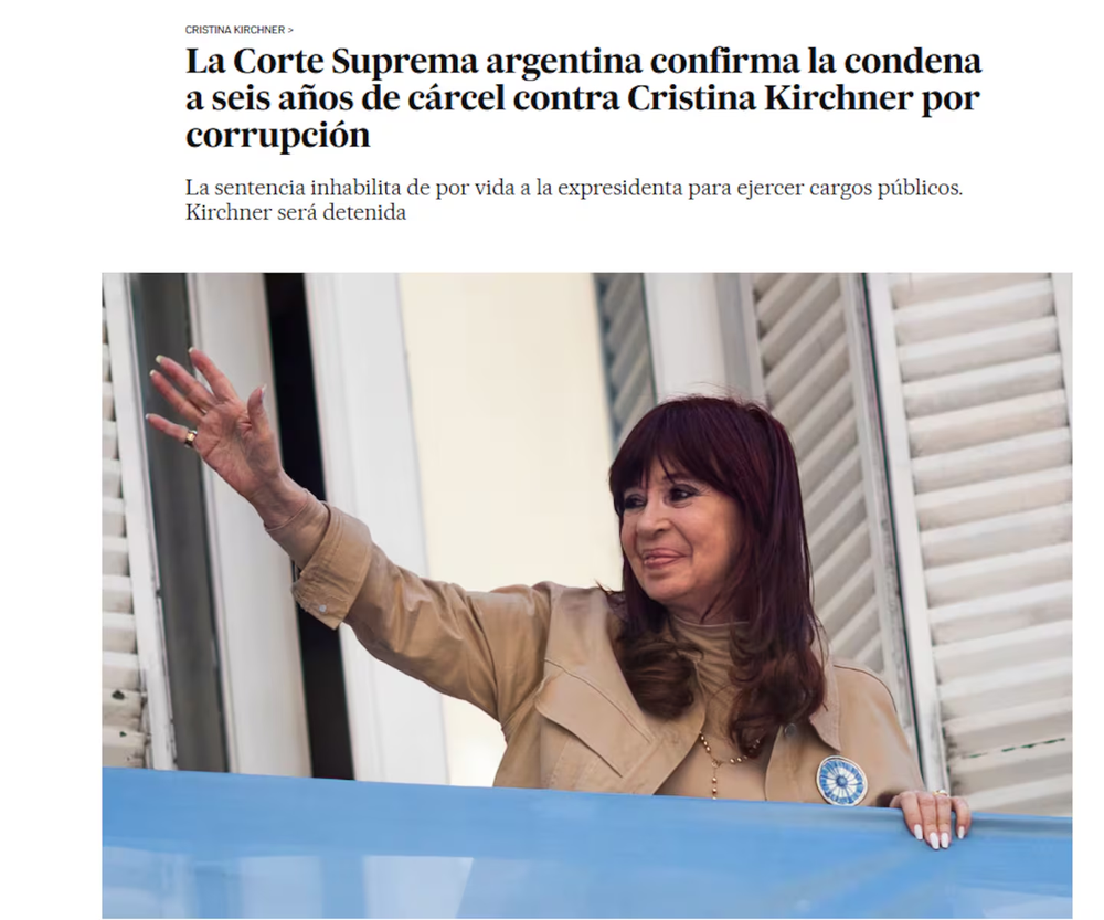 La portada de El País, de España.
