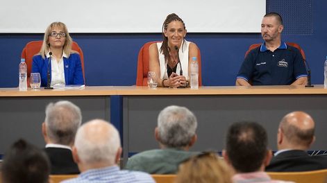 Los Andes | La deportista y Decana de la Universidad Maza, Laura Horta participó de la presentación formal del procesos de entrenamiento y gestión del proyecto Si alguien creyera en mí  Foto: Ignacio Blanco / Los Andes