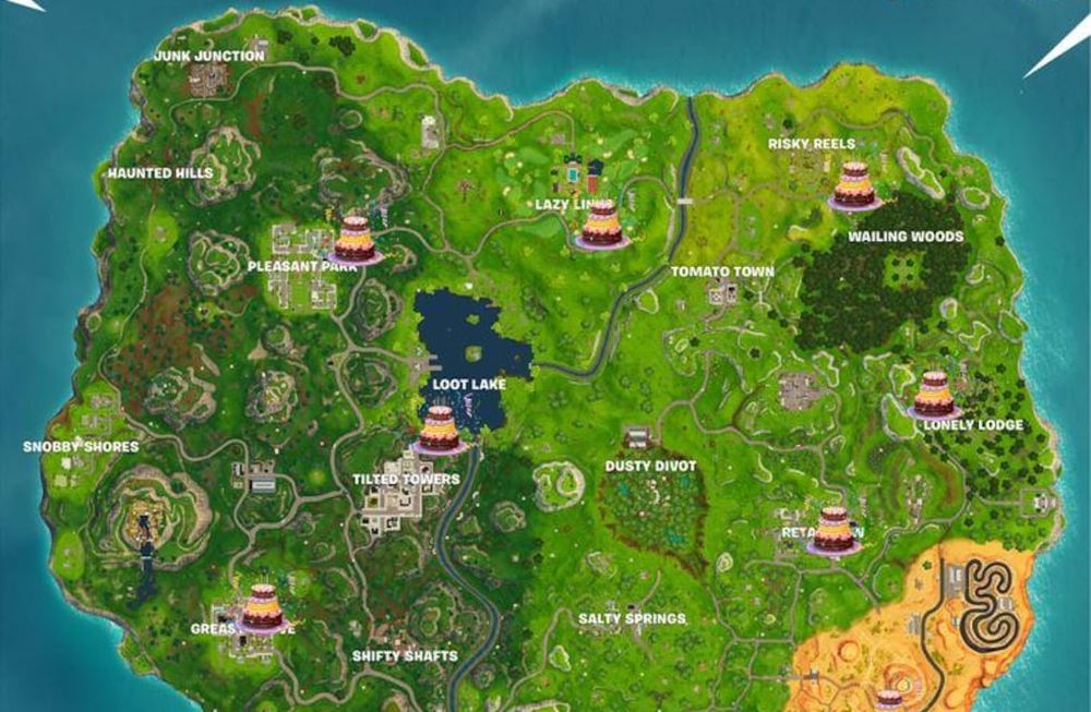 #Fortnite: te mostramos dónde están las tortas de cumpleaños