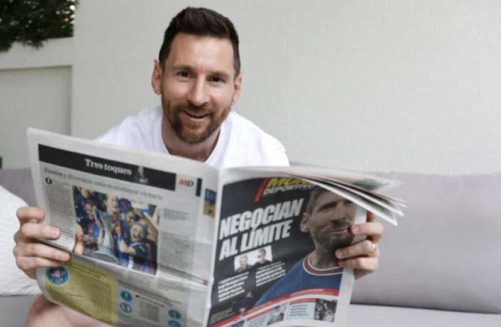 Lionel Messi habló en París con  los dos diarios de Barcelona y confirmó su partida a Estados Unidos. / Gentileza.