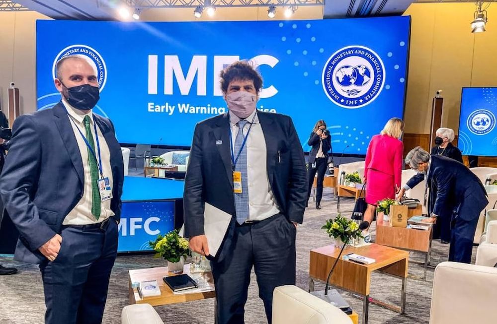 El ministro de Economía, Martín Guzmán, y el director por el Cono Sur ante el FMI, Sergio Chodos, formaron parte de las deliberaciones.