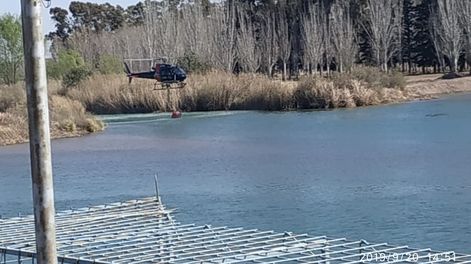 Los Bomberos sofocaron un incendio de grandes dimensiones en zona aledaña del río Tunuyán