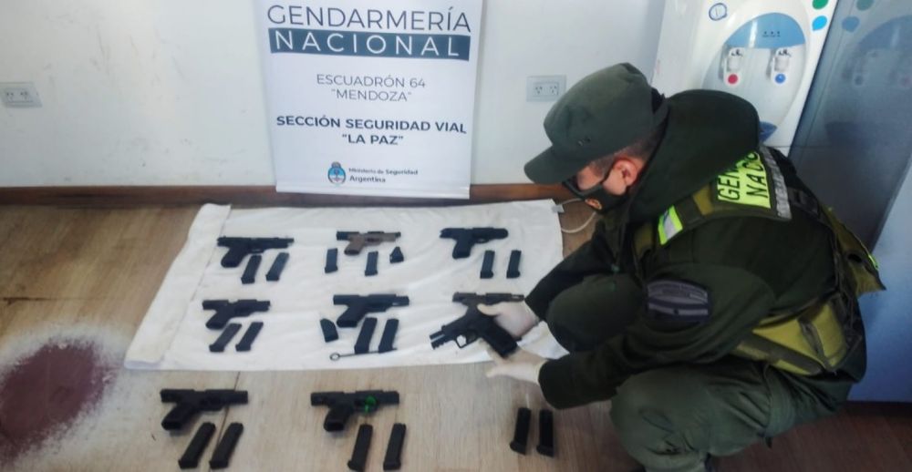 Armas decomisadas en La Paz. Gentileza Gendarmería Nacional.&nbsp;