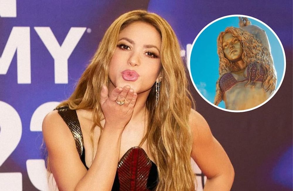 Inauguraron una estatua gigante de Shakira.