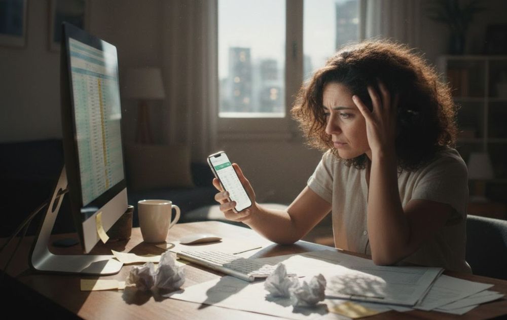 mujer preocupada por su economía