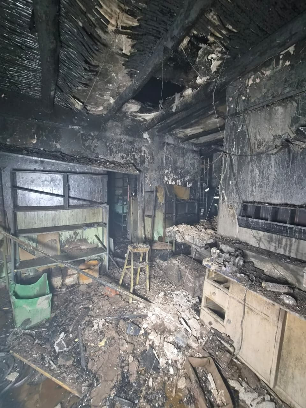Bomberos controlaron un incendio en un depósito de repuestos en Guaymallén