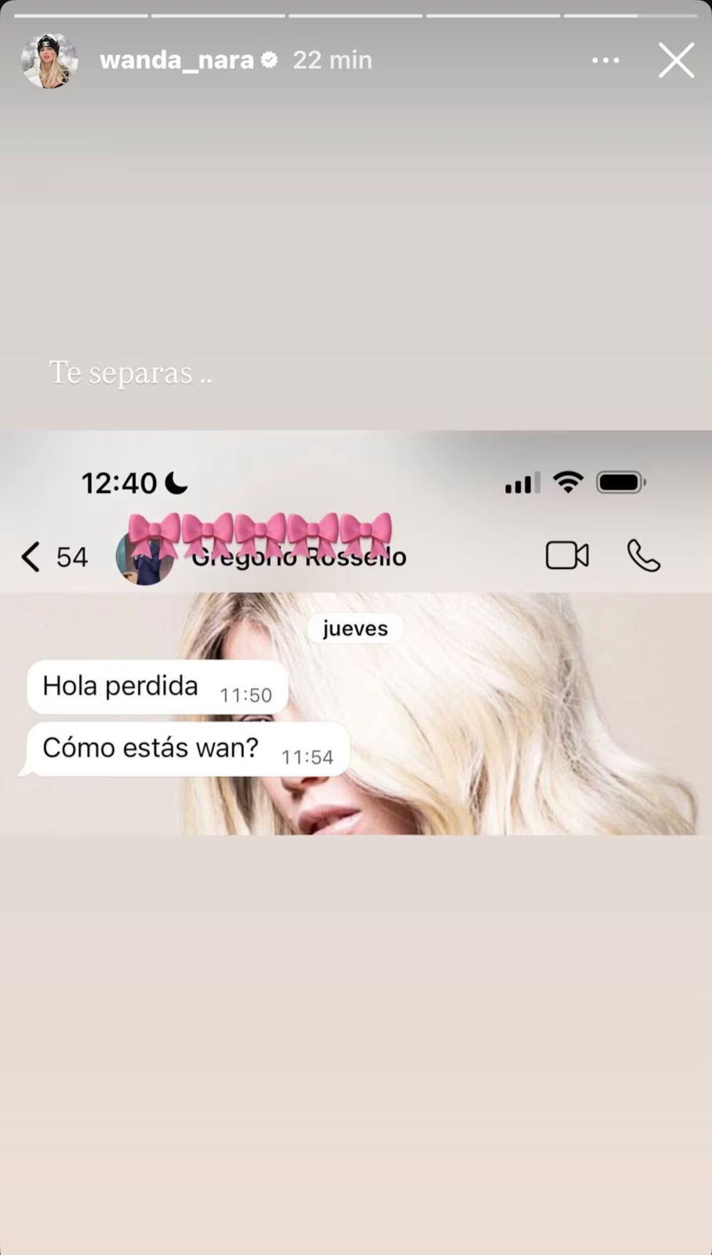 El mensaje de Grego Rosello a Wanda Nara.