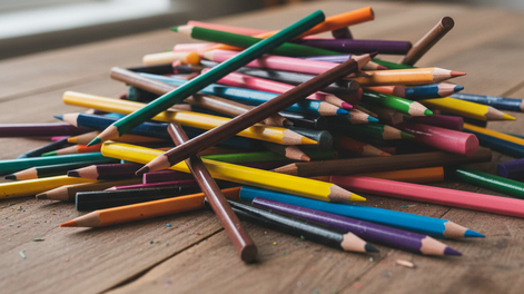 Los lápices de colores son muy fácil de reciclar para hacer manualidades.&nbsp;