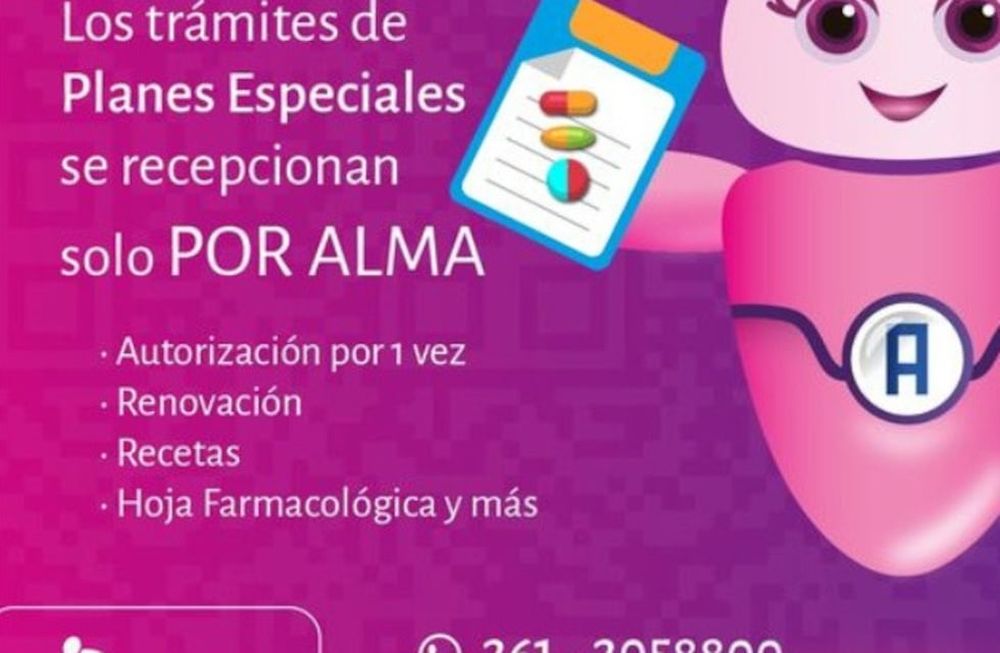El área de Planes Especiales atiende gestiones del afiliado solo por Alma enviando un mensaje al 261-2058800 brindando una gestión rápida y de fácil acceso.
