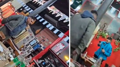 Impactante video: Un policía mató a un hombre que lo amenazó con un cuchillo en una Parrilla