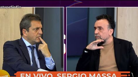 Los Andes | El ministro Sergio Massa y el periodista Roberto Navarro (El Destape)
