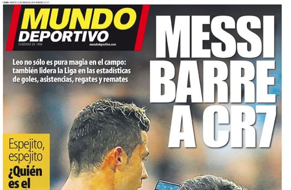 La ingeniosa tapa de un diario español remarca la superioridad de Messi sobre Cristiano