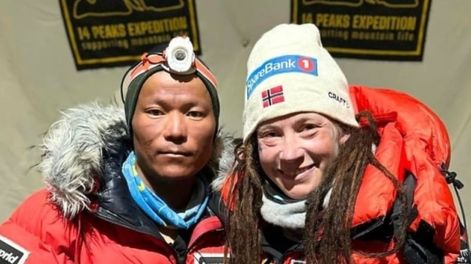 Kristin Harila y Tenjin Sherpa - Foto gentileza Snowbrains