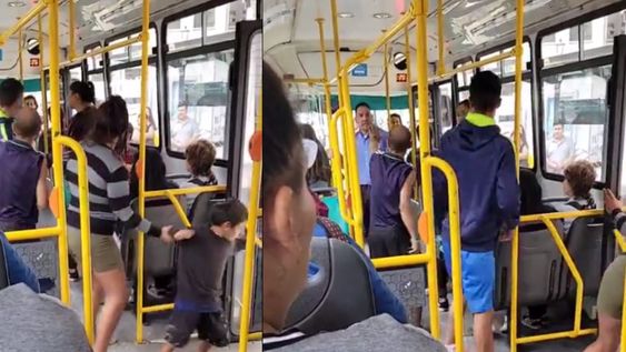 El hombre que captó las imágenes indicó cuál fue la pregunta inicial del pasajero: “Hola, perdón, pero no tengo para pagar. Me gasté toda la plata en la comida del nene. ¿Puedo viajar gratis, por favor?”. Foto: Captura de video