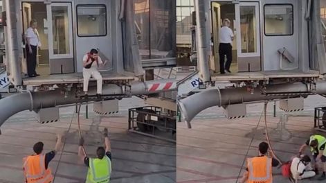 Un hombre saltó a la pista del aeropuerto de Málaga para no perder su vuelo y resultó herido.
