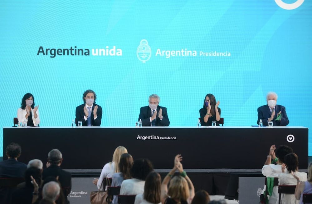 Alberto Fernández promulgó la ley de Interrupción Voluntaria del Embarazo (IVE) en un acto desde la Casa Rosada. Foto: Gentileza.